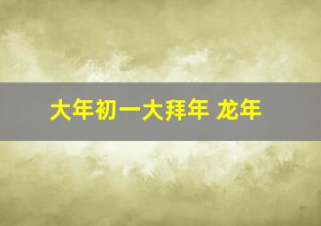 大年初一大拜年 龙年